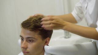 ASMR Barber Massage | Lady Female Barber Head, Face, Scalp & Lotion Washing