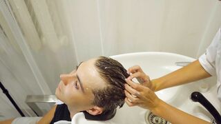 ASMR Barber Massage | Lady Female Barber Head, Face, Scalp & Lotion Washing