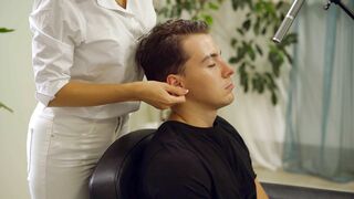 ASMR Barber Massage | Lady Female Barber Head, Face, Scalp & Lotion Washing