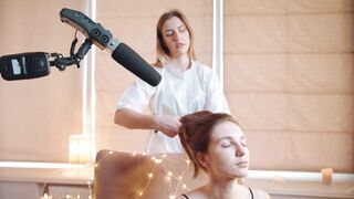 ASMR Head and Scalp Chair Massage | Relaxing Hair Brushing Sounds