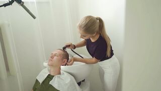 ASMR Female Barber Massage | Lady Scalp & Head Washing Relaxation