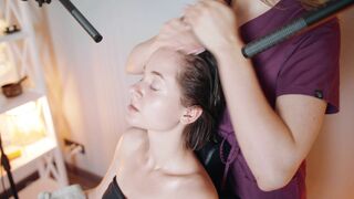 ASMR Barber Chair Head Massage | Relaxing Hair and Neck Sounds for Stress Relief