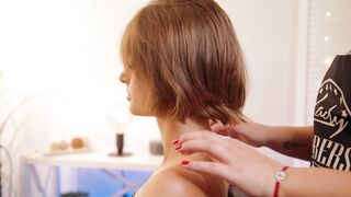 ASMR Barber Massage Alena | Female Lady Barber Head & Hair Sounds