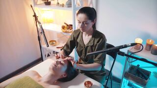 ASMR Thai Tok Sen Facial Massage | Relaxing Face Spa Sounds and Gentle Care