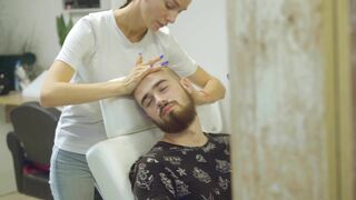 ASMR Ukrainian Lady Barber Alyona Head Scalp Massage Deep Tingle Sounds