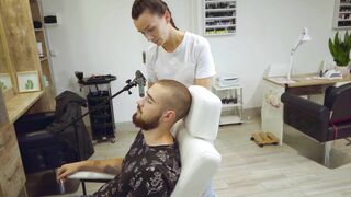 ASMR Ukrainian Lady Barber Alyona Head Scalp Massage Deep Tingle Sounds