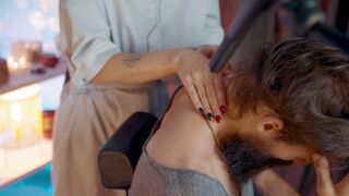 ASMR Barber Head and Shoulder Massage | Whispering Relaxation Sounds