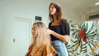 ASMR Lady Barber Hair Brushing | Head Scalp Relaxation Sounds