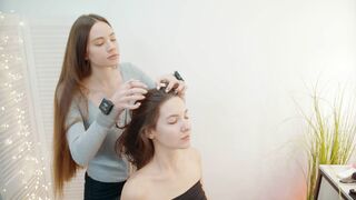 ASMR Lady Barber Scalp and Shoulder Massage | Asian Beauty Spa Sounds