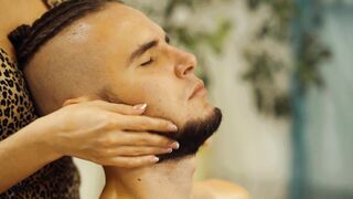 ASMR Lady Barber Neck and Face Massage | Gentle Spa Relaxation Sounds