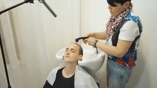 ASMR Lady Barber Hair Wash and Scalp Care | Relaxing Haircut Sounds