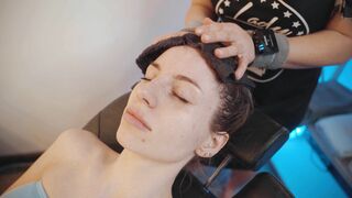 ASMR Lady Barber Hot Towel Facial | Relaxing Face Cleaning Spa