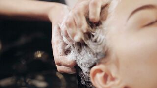 ASMR Lady Barber Hair Washing | Scalp Spa Relaxation Sounds
