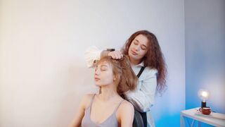 ASMR Lady Barber Scalp Massage | Neck Shoulder and Hair Tingle Sounds