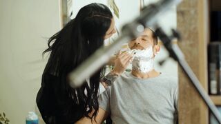 ASMR Lady Barber Face Shaving Massage | Relaxing Grooming Sounds