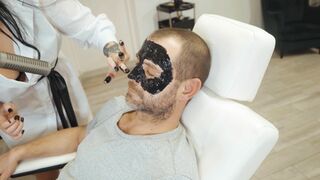 ASMR Lady Barber Face Mask Massage | Spa Treatment and Skin Care Sounds