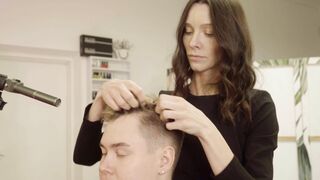 ASMR Lady Barber Hair Styling | Head Massage and Scratching Sounds