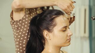 ASMR Lady Barber Oil Face Massage | Relaxing Facial Spa Sounds