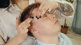 ASMR Lady Barber Head and Scalp Massage | Hair Relaxing Sounds