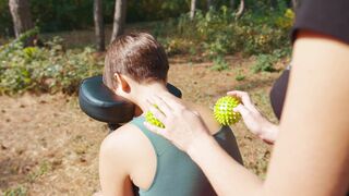 ASMR Chest Massage with Massage Balls and Nature Sounds
