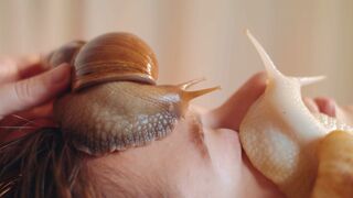 ASMR Facial Massage with Snail Therapy for Skincare Relaxation