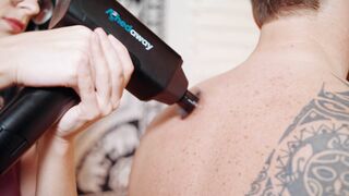ASMR Massage Gun Therapy for Back and Neck Recovery