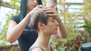 ASMR Outdoor Chair Massage for Back and Neck Deep Pressure